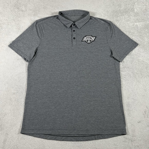 Lululemon Polo Shirt Mens XL Gray Short Sleeve Performance Stretch Ontario Reign - Picture 1 of 12